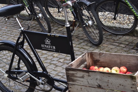 Skarrildhus Sinatur Hotel bikes and apples